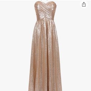 Rose gold sequin gown OBO